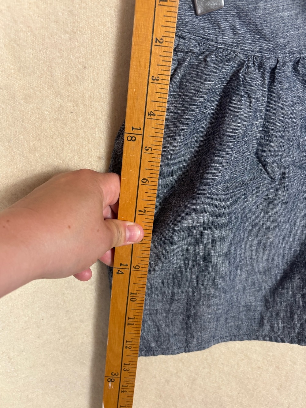 Tea Collection Chambray Pull-On Shorts Girls Size 8 Blue Elastic Waist - Picture 6 of 9